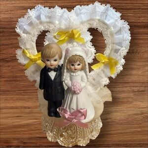 Vintage Ceramic Wedding Cake Topper